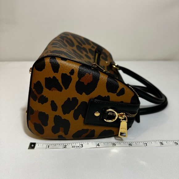 COACH Rowan Satchel Bag With Leopard Print - Picture 3 of 5